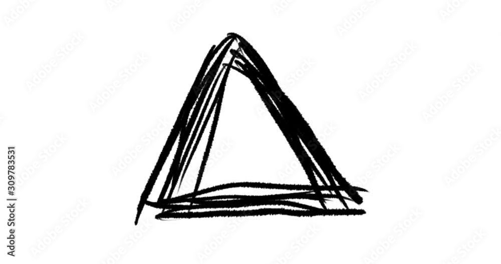 Hand drawn animation of grunge triangle