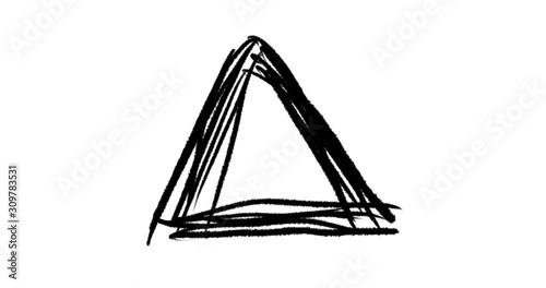 Hand drawn animation of grunge triangle