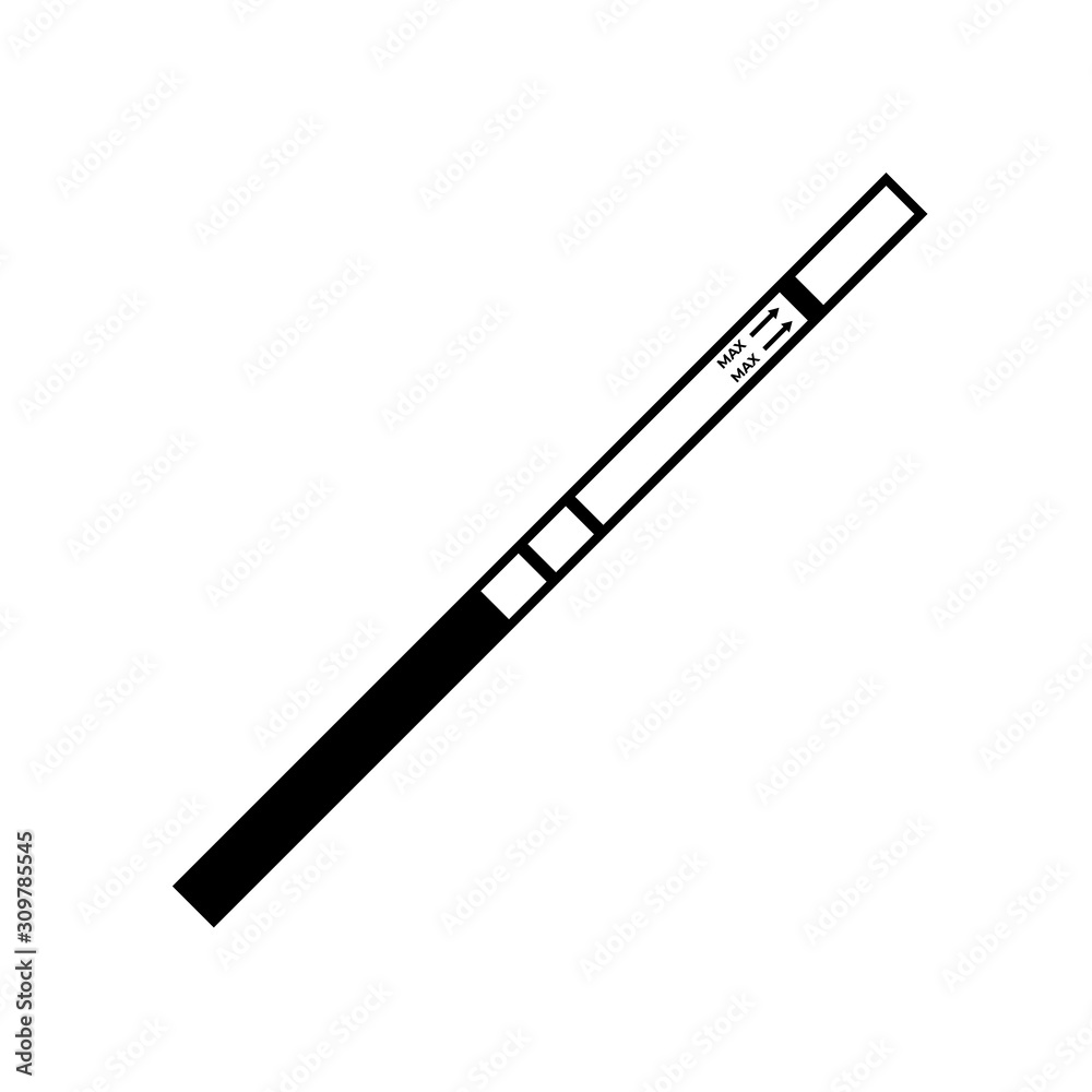 Pregnancy or ovulation positive test simple black icon top view isolated on white background. Female reproductive, planning of pregnancy sign. Vector illustration for banner, website, ad Pregnancy or ovulation positive test simple black icon top view isolated on white background. Female reproductive, planning of pregnancy sign. Vector illustration for banner, website, ad