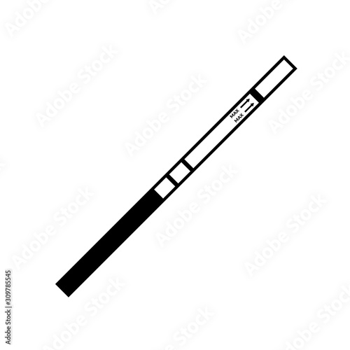 Pregnancy or ovulation positive test simple black icon top view isolated on white background. Female reproductive, planning of pregnancy sign. Vector illustration for banner, website, ad