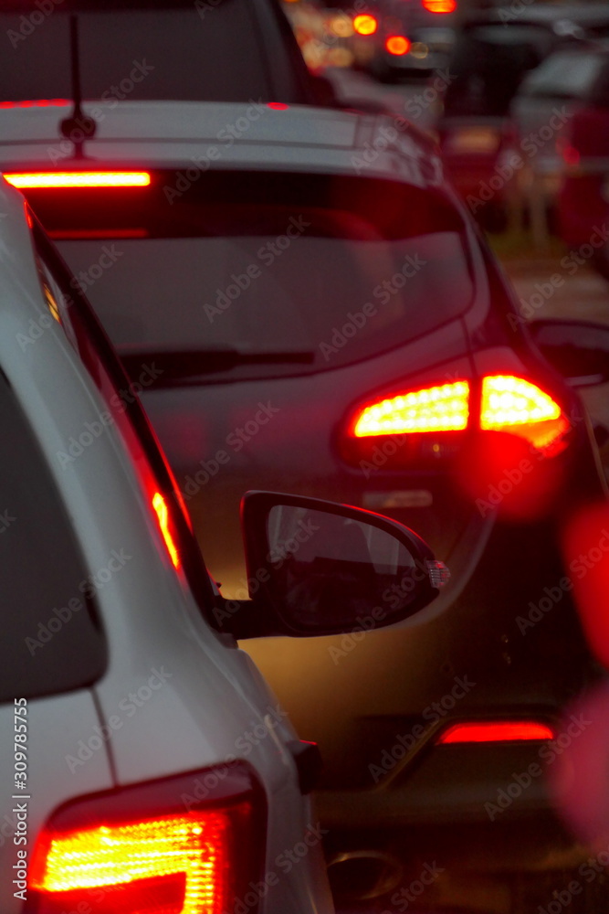 Auto Rücklichter Stau Verkehr