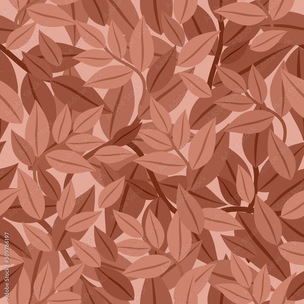 Seamless pattern of brown leaves Seamless pattern of brown leaves