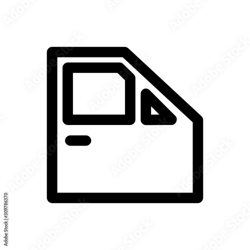 car door icon with line style