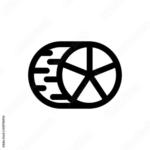 car tire rim icon with line style