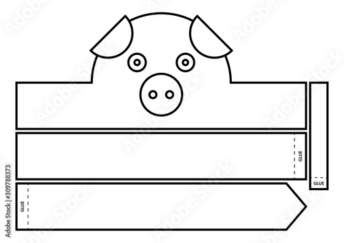 Pig coloring headband