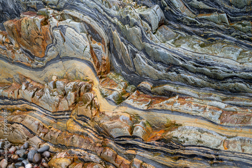 Playa del Silencio - Asturias, Spain - details of a beautiful rock structure. Playa del Silencio - Asturias, Spain - details of a beautiful rock structure.