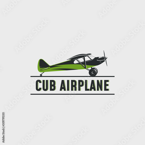 Cub airplane logo design illustration. Cub ariplane vector