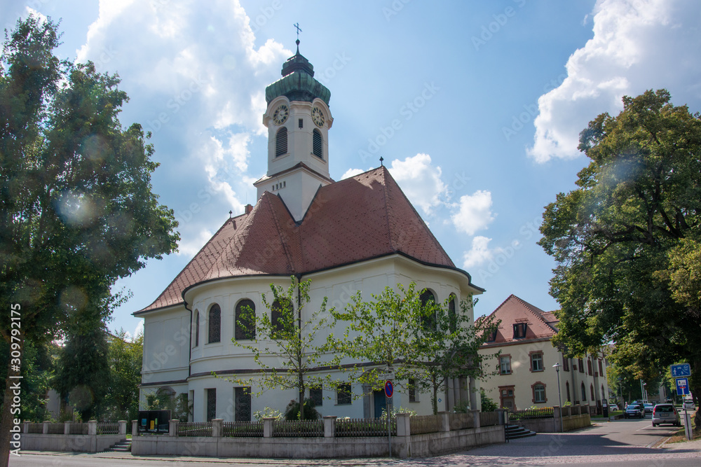 Evangelische Christuskirche in Donaueschingen im Schwarzwald / Deutschland