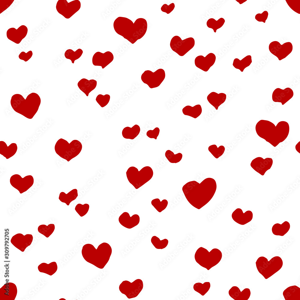 seamless pattern with red hearts