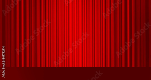 Vector red curtain with stage background,modern style.