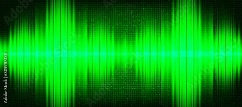 Ultra Green Light Digital Sound Wave Low and Hight richter scale Background,technology and earthquake wave diagram concept,design for music studio and science,Vector Illustration.
