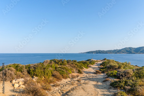 Sandy road to the sea in Greece © deniskarpenkov