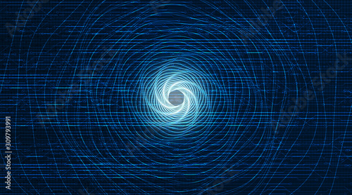 Abstract Digital Spiral on Speed Technology Background,Warp and Network Concept design,Vector illustration.