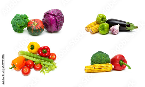 Fototapeta Naklejka Na Ścianę i Meble -  vegetables isolated on a white background