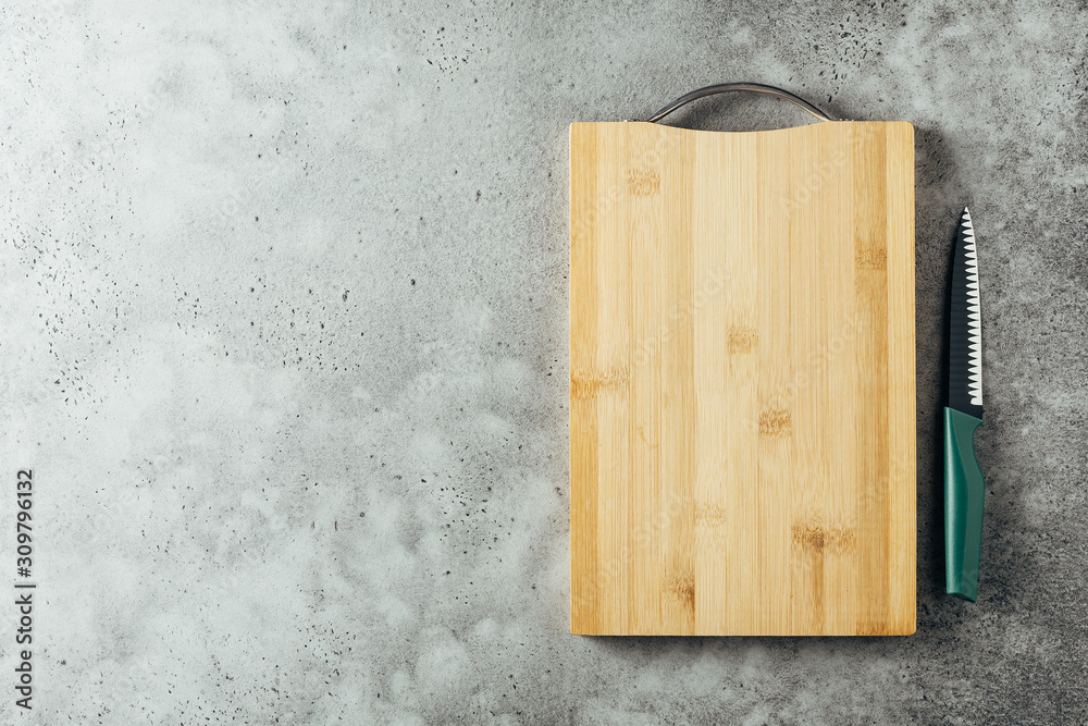 Fototapeta premium Empty cutting Board and black ceramic knife