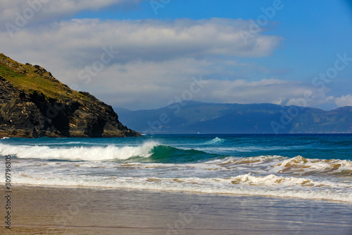 coastal scene at Playa de Esteiro in Northern Galicia