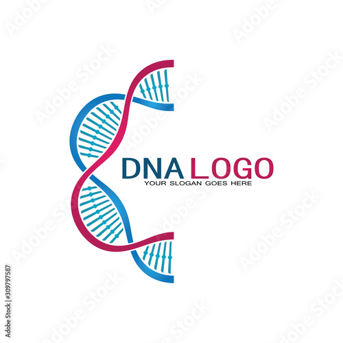 DNA vector logo design template.modern medical logotype.laboratory science icon symbol.colorful pharmacology sign-vector