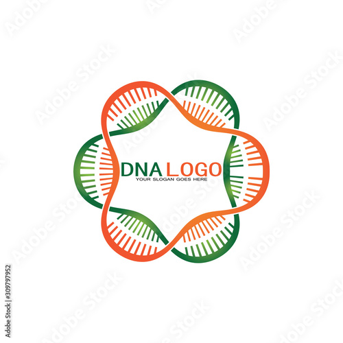 DNA vector logo design template.modern medical logotype.laboratory science icon symbol.colorful pharmacology sign-vector