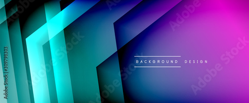 Arrow lines, technology digital template with shadows and lights on gradient background. Trendy simple fluid color gradient abstract background with dynamic straight shadow lines effect