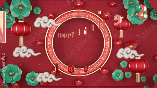 3d motion Chinese New Year Festival.background with Chinese ornament.motion footage for fantasy films and cinematic in chinese new year scene.3d render