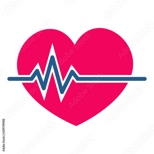 Hearth Pulse Icon Vector in color