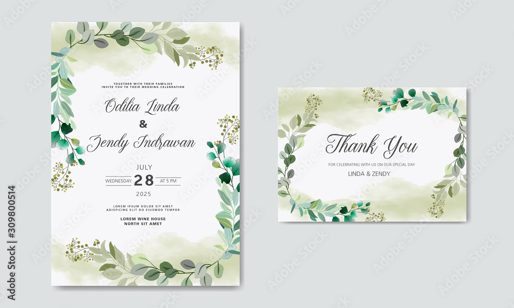 luxury and beauty floral wedding invitation