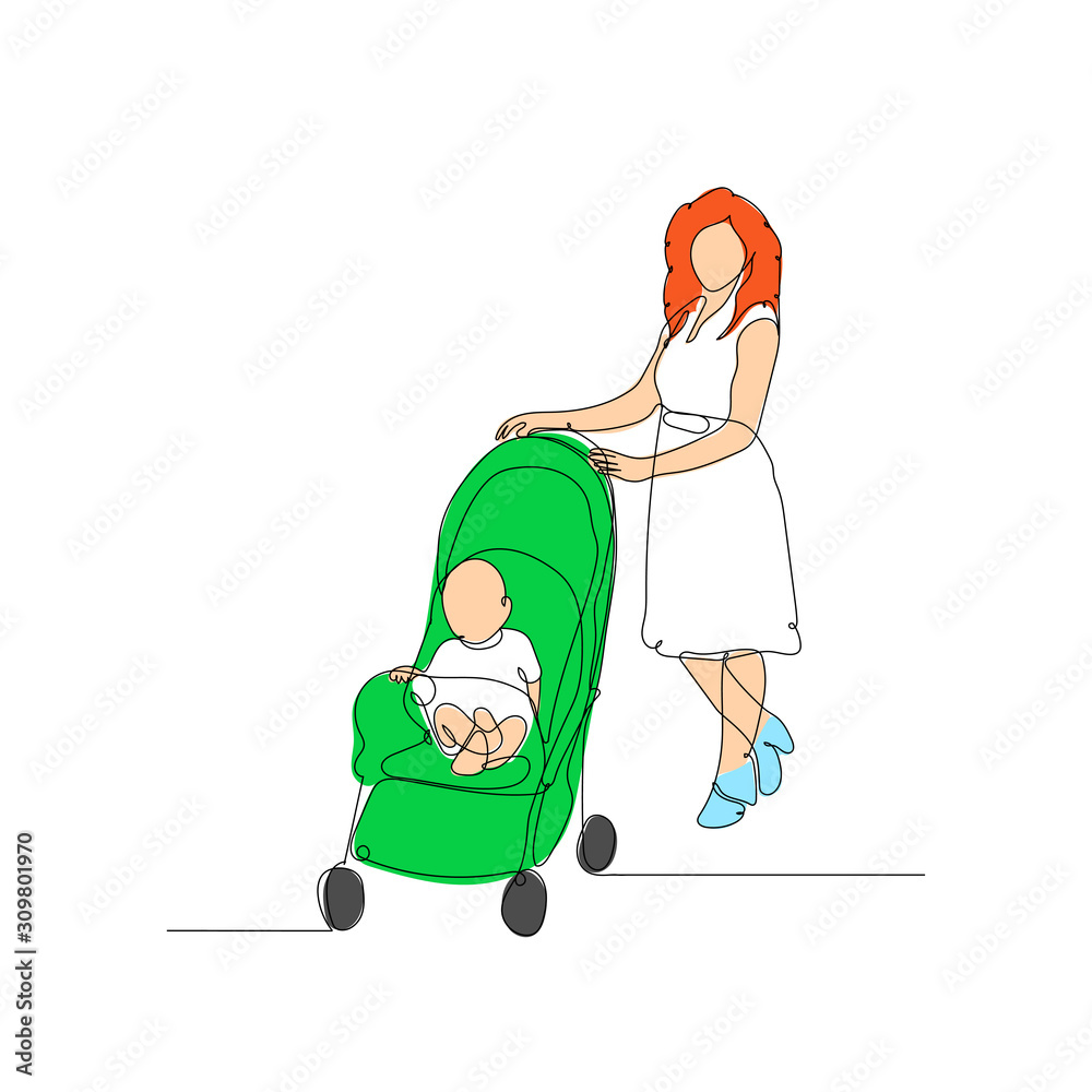 Young mother holding her child on hands above her head, hand drawn doodle,  sketch illustration Stock Photo - Alamy