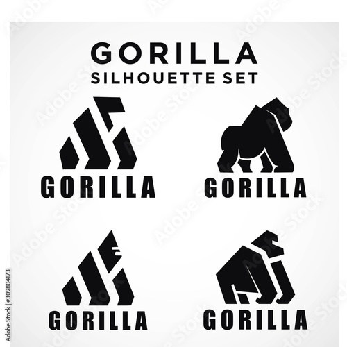 Minimalist design for gorillas. modern  simple Symbol silhouette photo