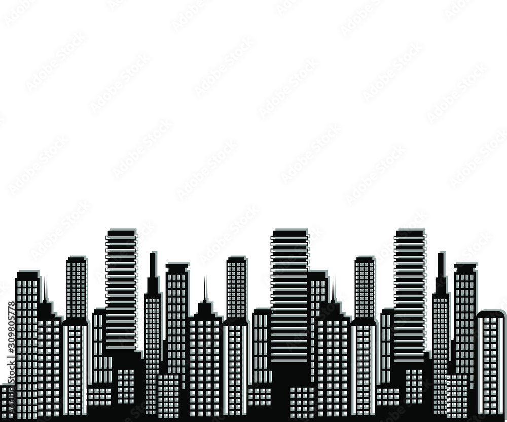 Paper city skyline. 3d Urban origami cityscape with white papercut modern houses and skyscrapers. Abstract megapolis vector panorama scene. Cityscape town, building urban graphic origami illustration