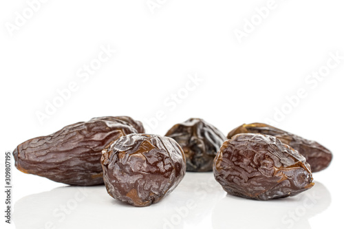 Wallpaper Mural Group of five whole dried brown date fruit isolated on white background Torontodigital.ca