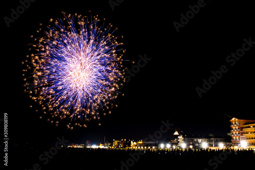 Spettacolo di fuochi d'artificio a Jesolo, Italia