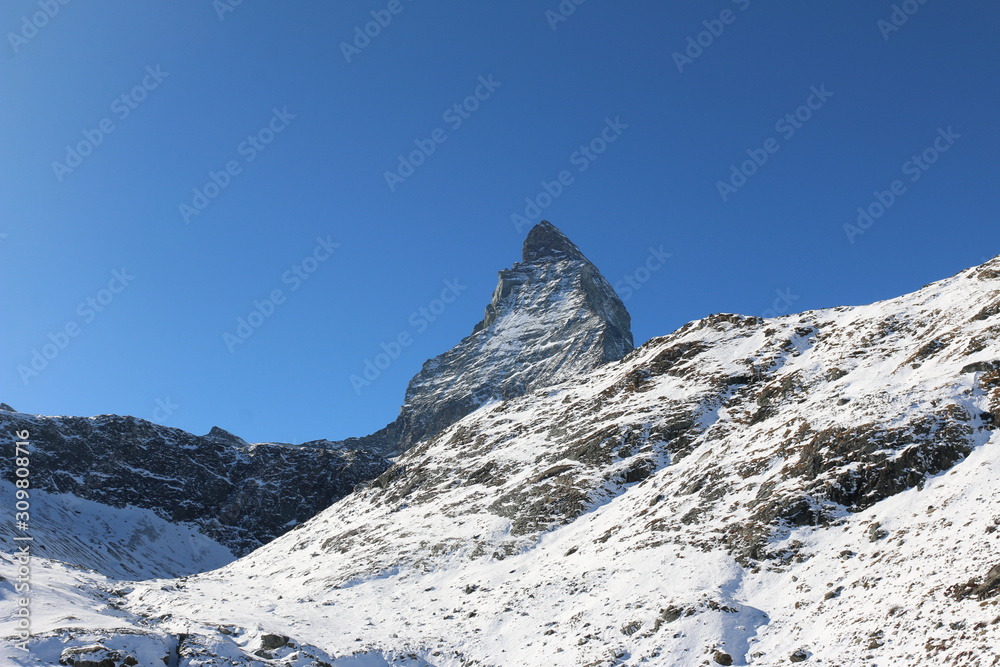 Matterhorn Swiss Alps Zermatt in Winter