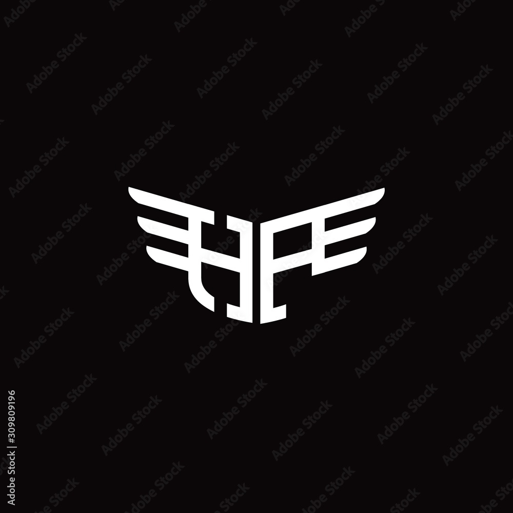 HP logo monogram emblem shape with wings style ribbon design template ...