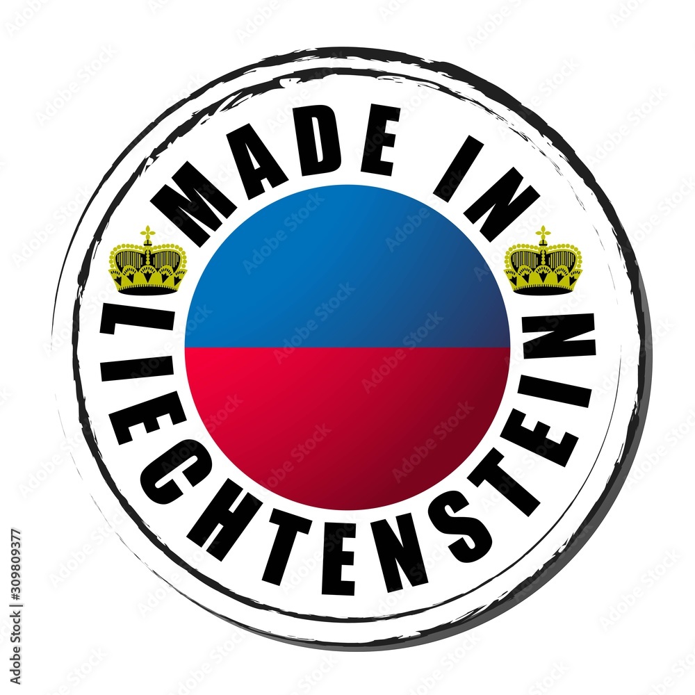 Made in Liechtenstein coloring the flag. Symbol. Seal. Made in Liechtenstein coloring the flag. Symbol. Seal.