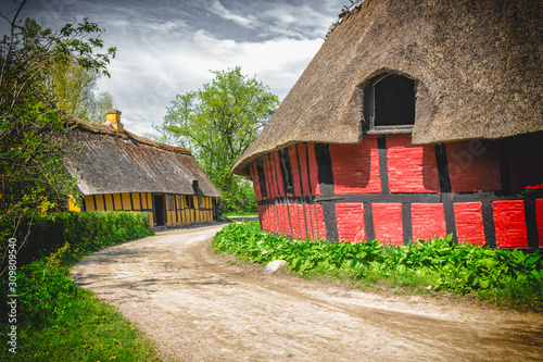 Old wooden house in village