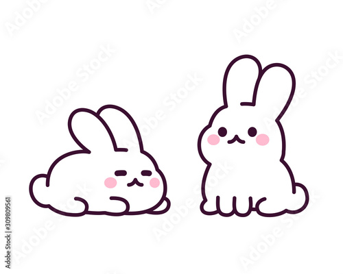 Cute cartoon rabbits