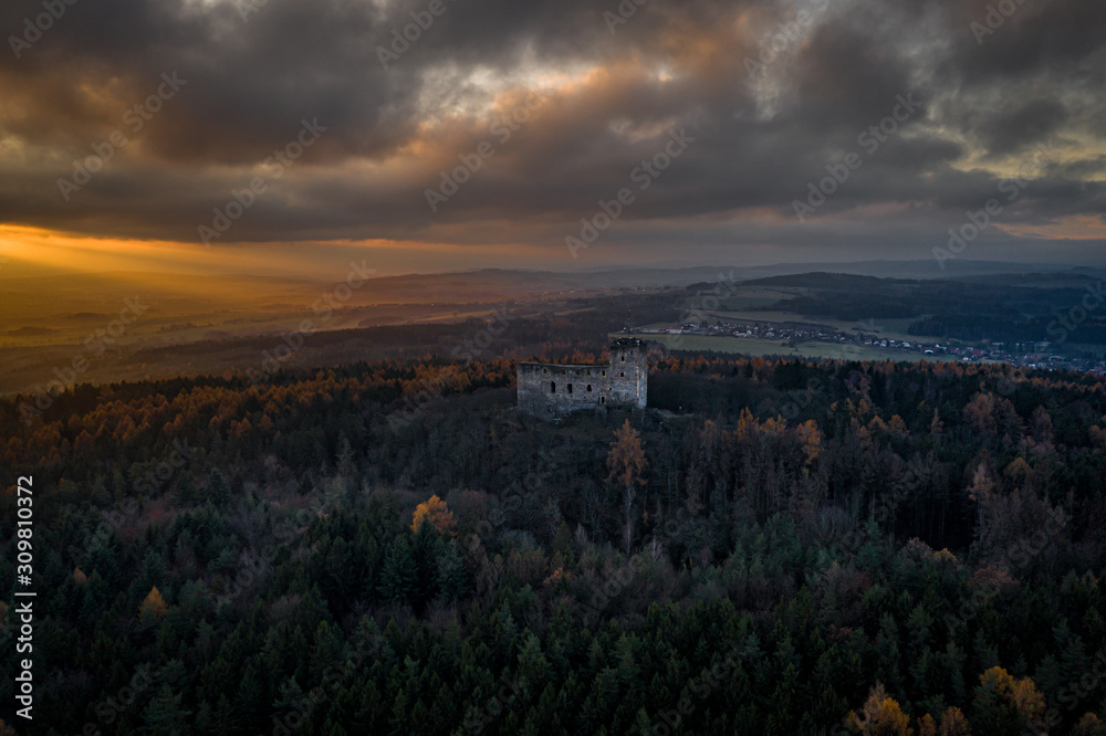 Radyne Castle is a castle situated on a hill of the same name, near the town of Stary Plzenec, in the Pilsner Region of the Czech Republic. Radyne, like the similarly conceived Kasperk.