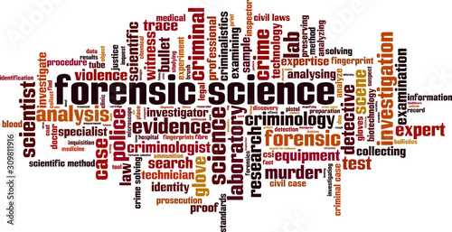 Forensic science word cloud