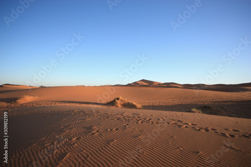 Erg Chebbi desert morocco in the morning