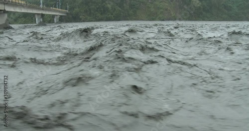 Muddy Fast Flowing River After Torrential Rain - Fung photo