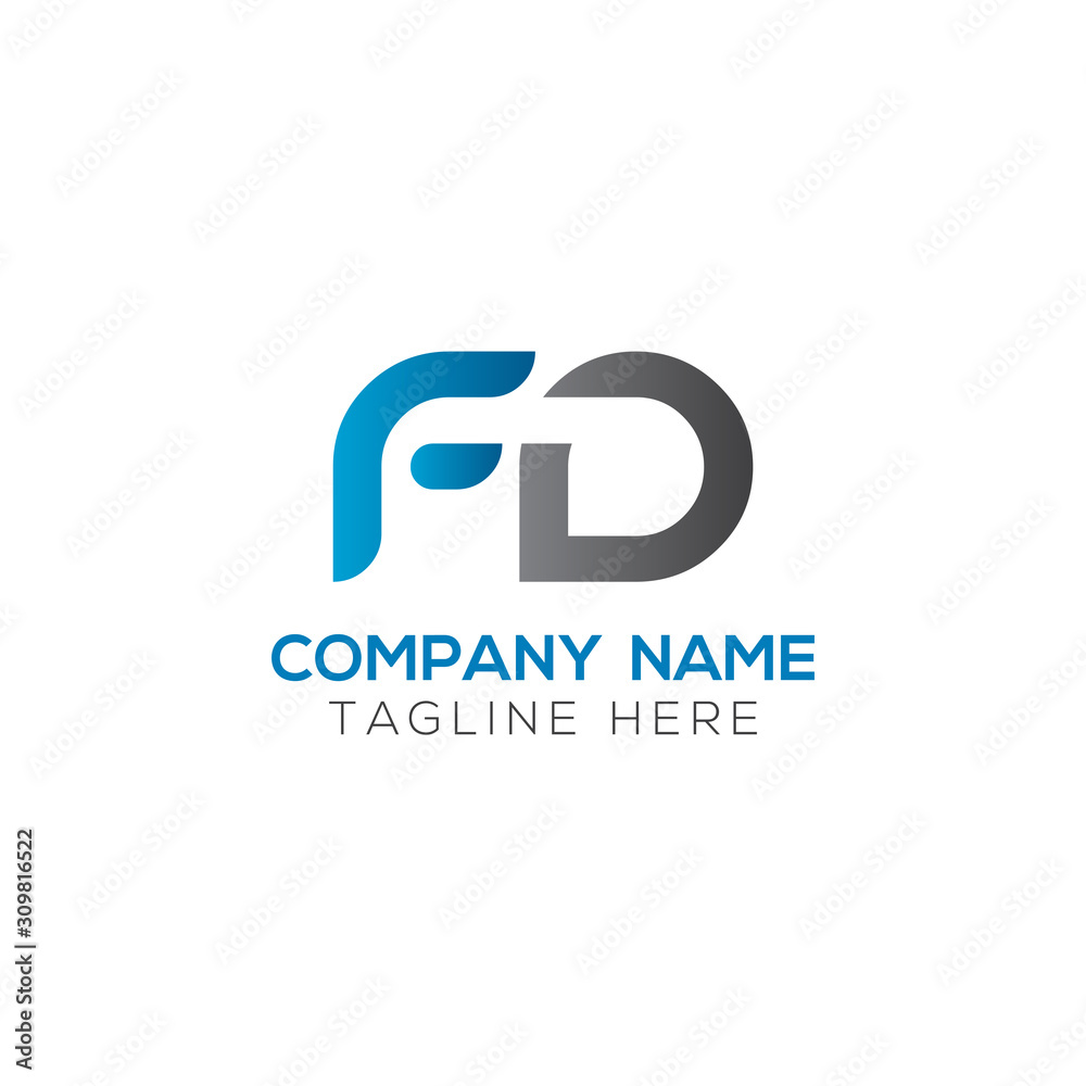 Initial FD Letter Linked Logo. Creative Letter FD Modern Business Logo Vector Template. FD Logo Design