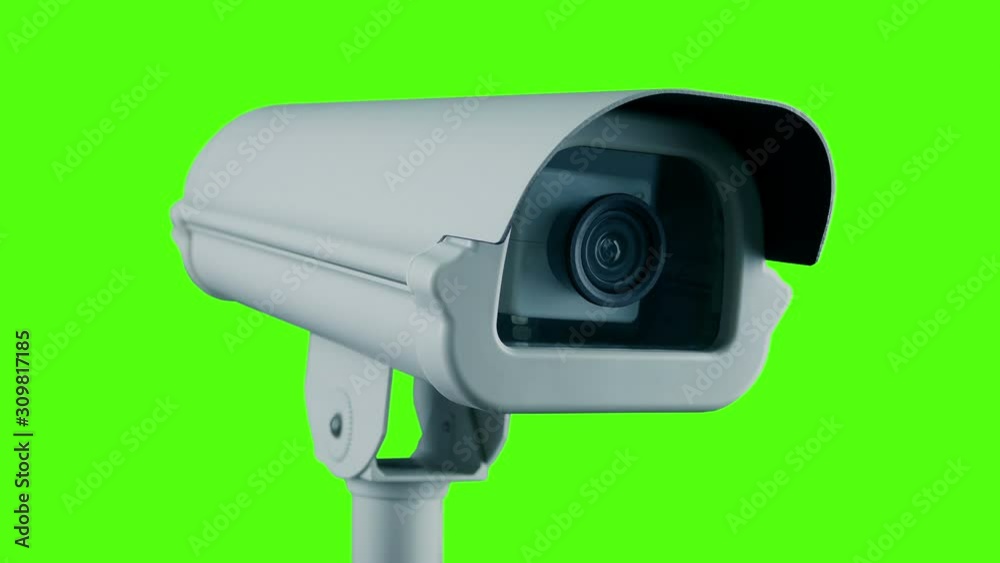 CCTV Camera With Recording Light Green Screen CCTV Camera With Recording Light Green Screen
