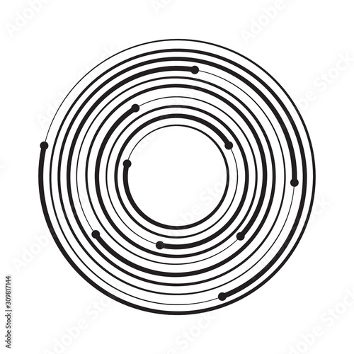 Concentric circle geometric element. Vector illustration