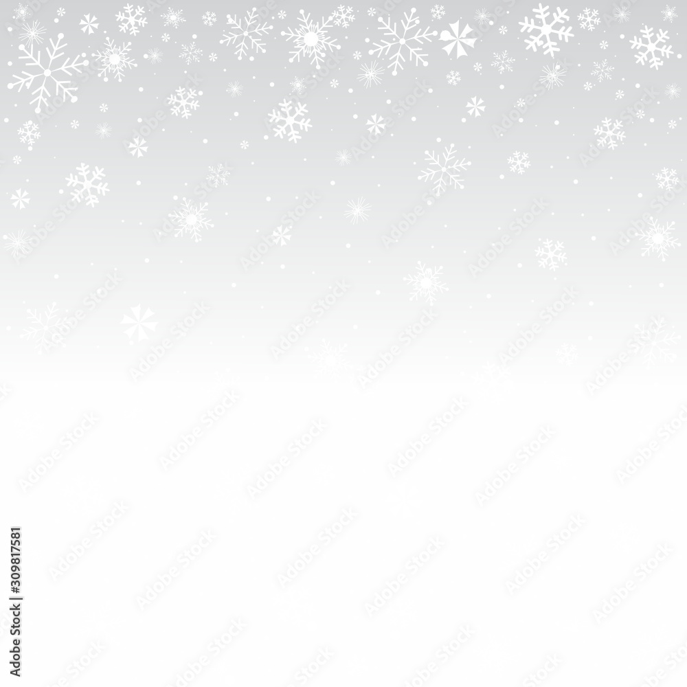 Christmas snowflakes pattern, greeting card.