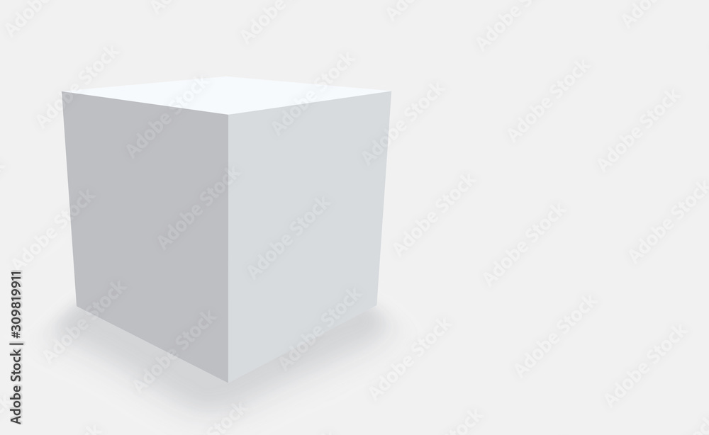 3d rendering. empty white cube box on gray background. 3d rendering. empty white cube box on gray background.