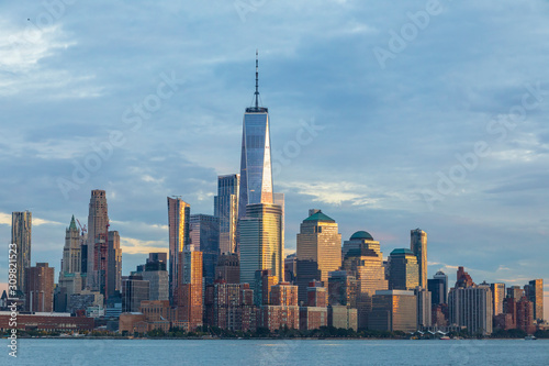 View of Manhattan skyline at sunset, New York City, USA © underwaterstas