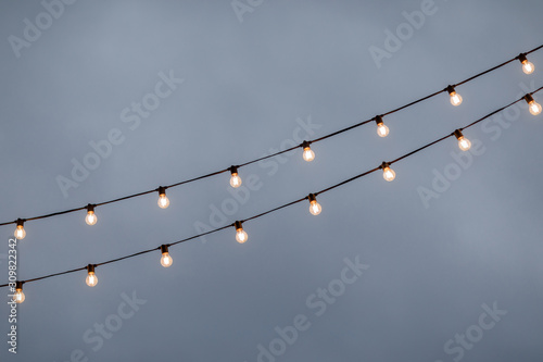the lights on the street in the sky. place for text