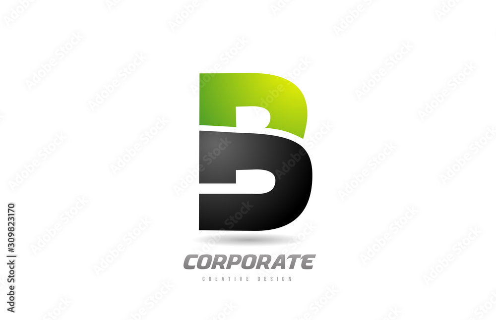 black green logo letter B alphabet design icon for business black green logo letter B alphabet design icon for business