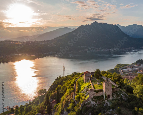 The castle of the Innominato is located between the municipalities of Lecco and Vercurago in Lombardy Italy photo