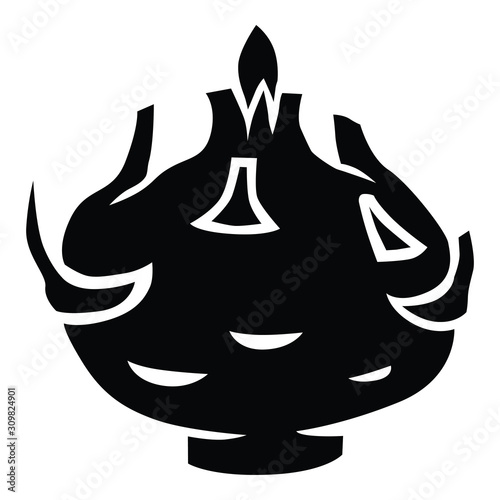 Vector illustration of kohlrabi cabbage silhouette icon